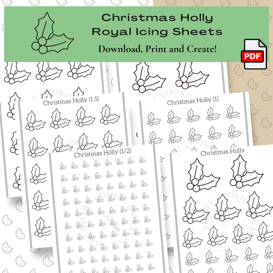 Holly Royal Icing Transfer Sheet