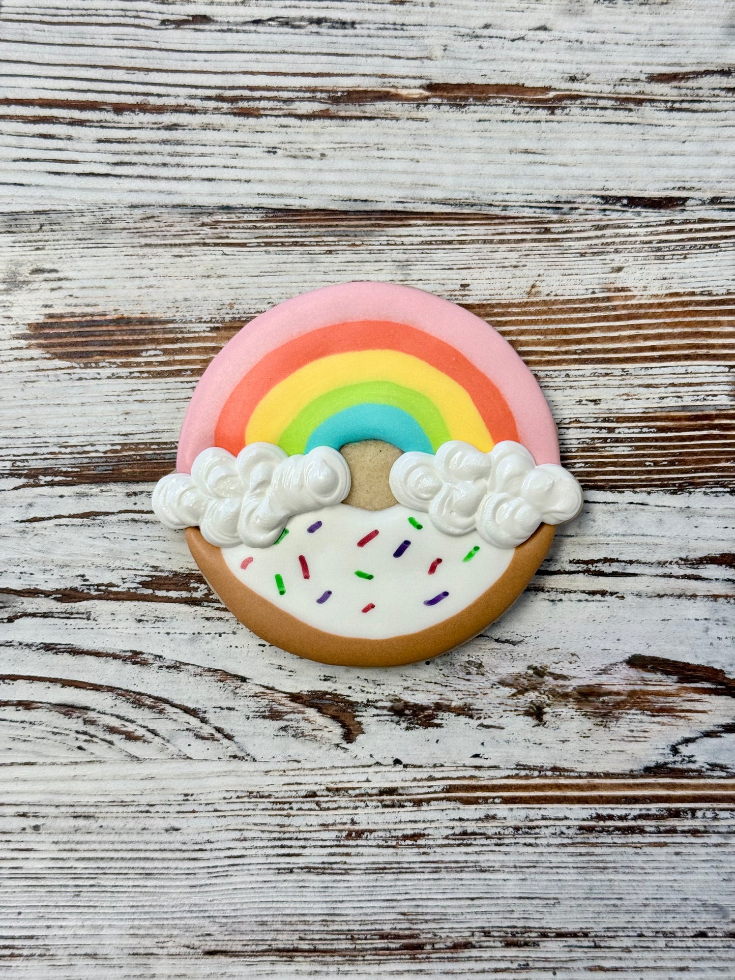 Cortador de galletas con placa arcoíris