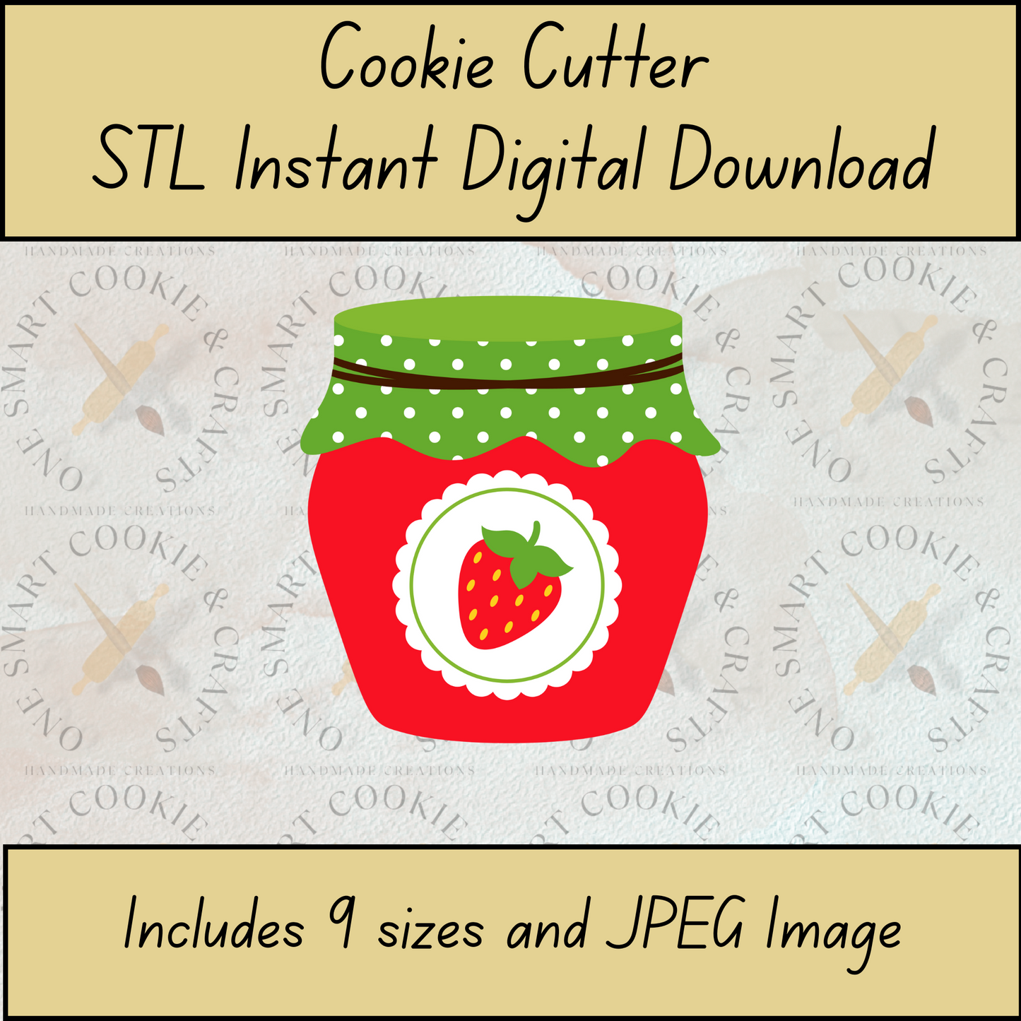 Strawberry Jam Cookie Cutter STL File