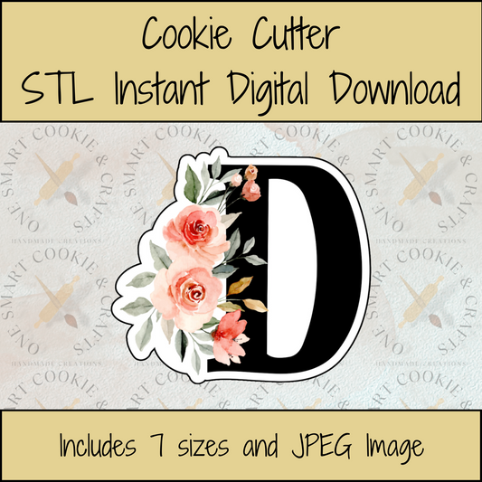 Letter D Cookie Cutter STL File