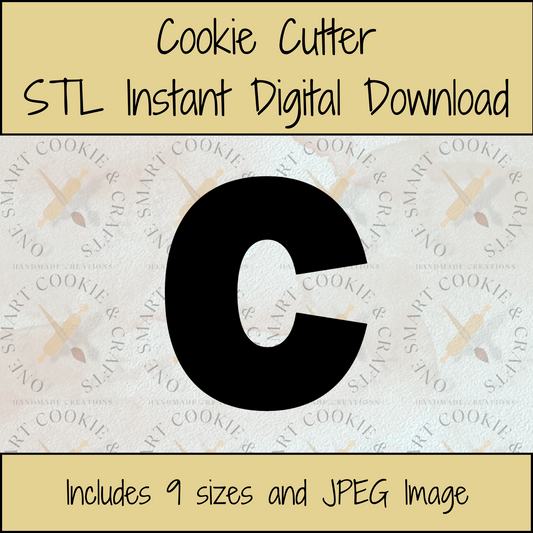 Letter C Cookie Cutter STL File