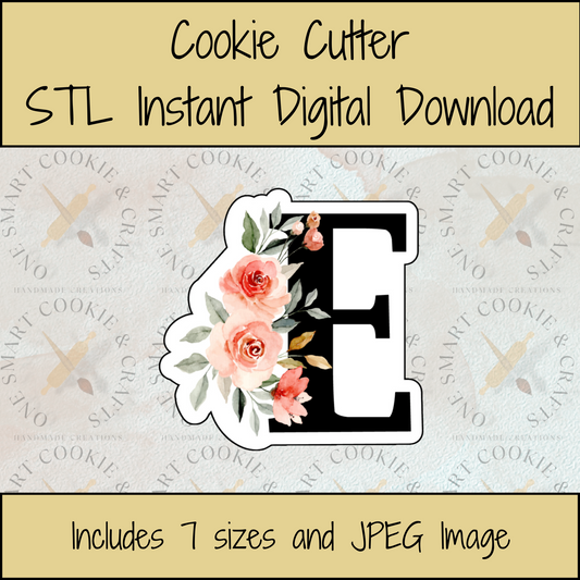 Letter E Cookie Cutter STL File