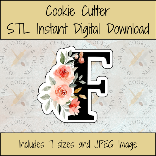 Letter F Cookie Cutter STL File