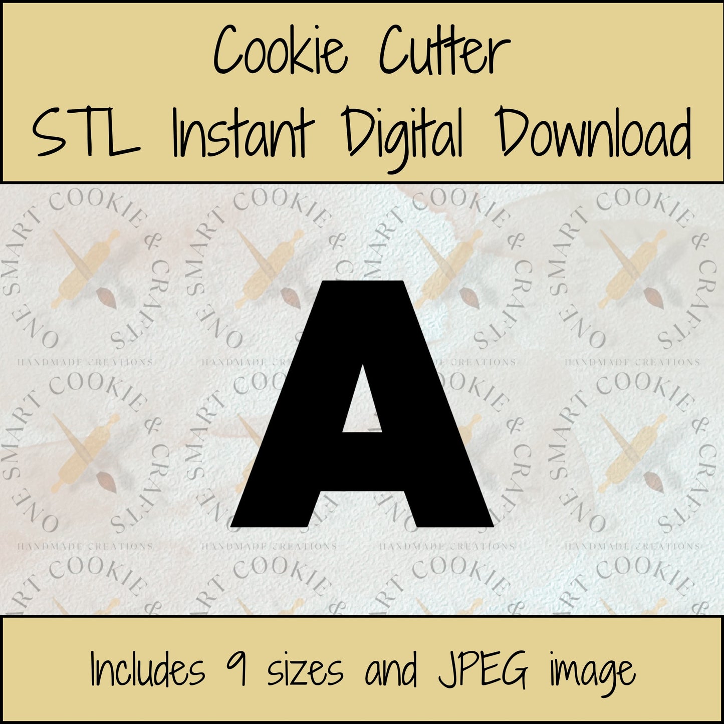 Letter A Cookie Cutter STL File