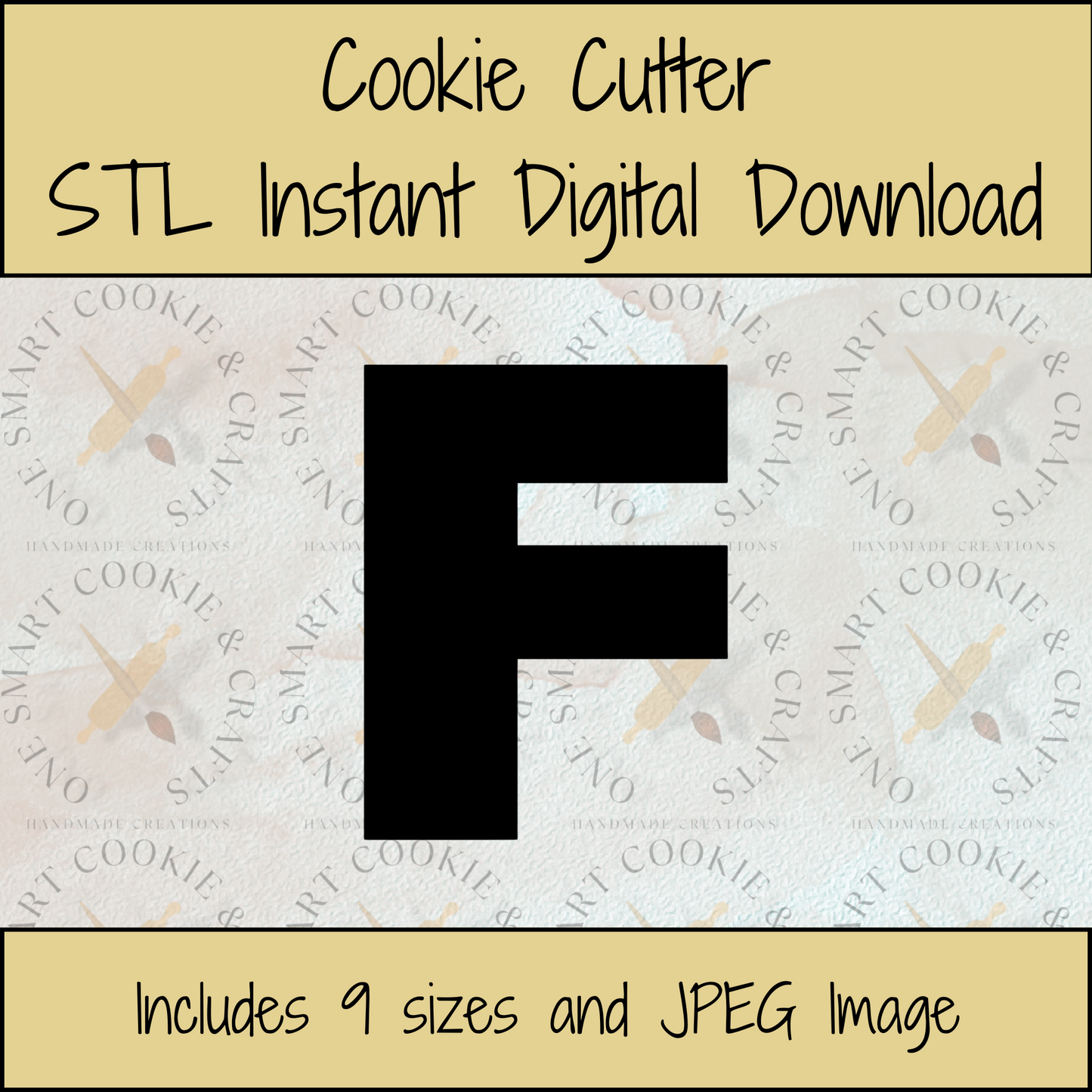 Letter F Cookie Cutter STL File