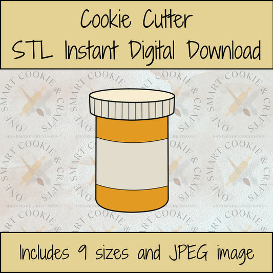 Pill Bottle Cookie Cutter STL File