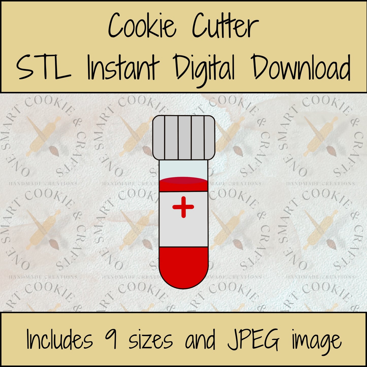 Laboratory Vial Cookie Cutter STL File