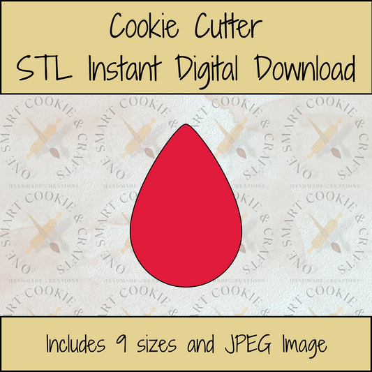 Blood Drop Cookie Cutter STL File