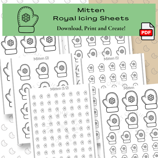 Mitten Royal Icing Transfer Sheet