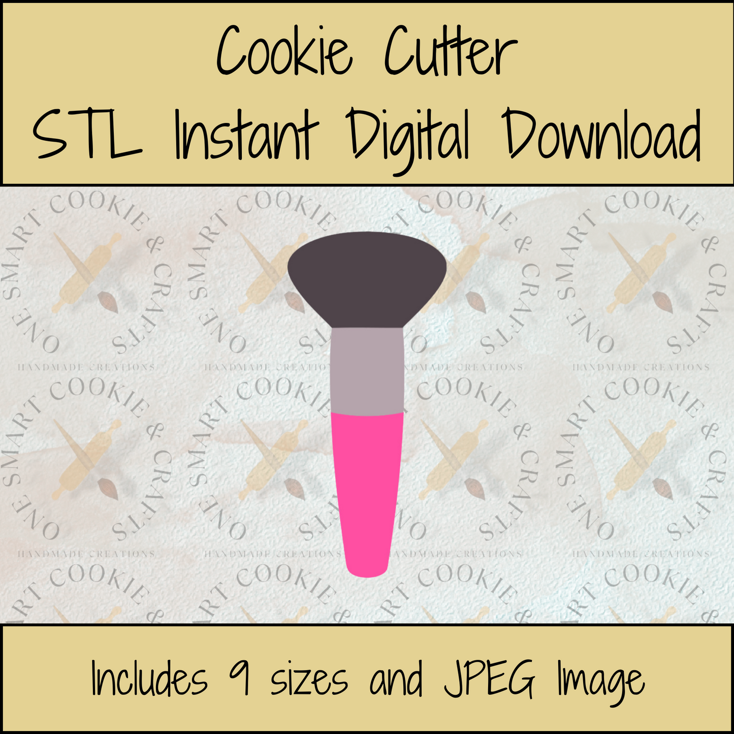 Makeup Brush Cookie Cutter STL File