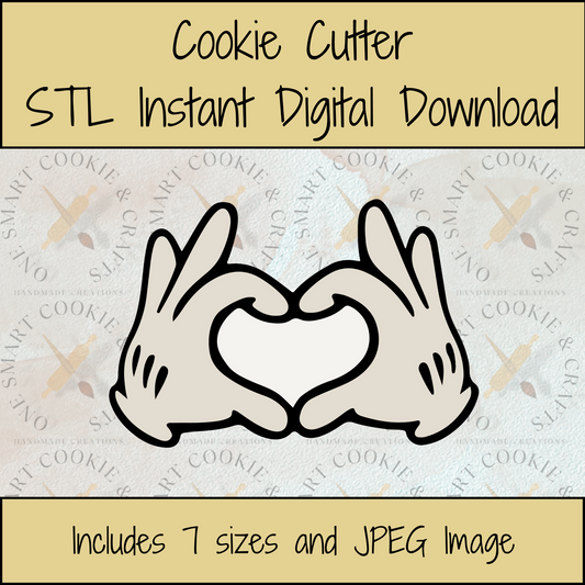Heart Hands Cookie Cutter STL File
