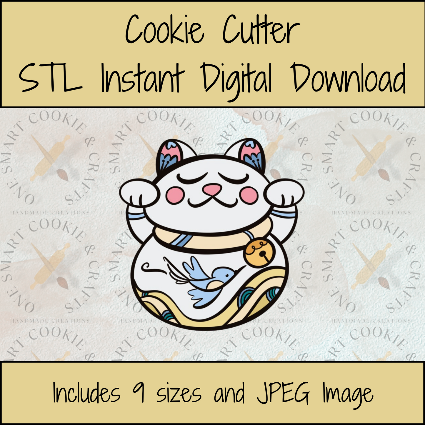 Lucky Cat Cookie Cutter STL File