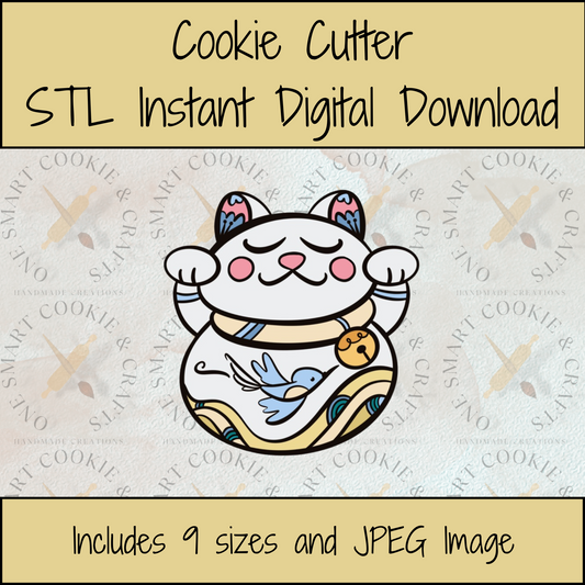 Lucky Cat Cookie Cutter STL File