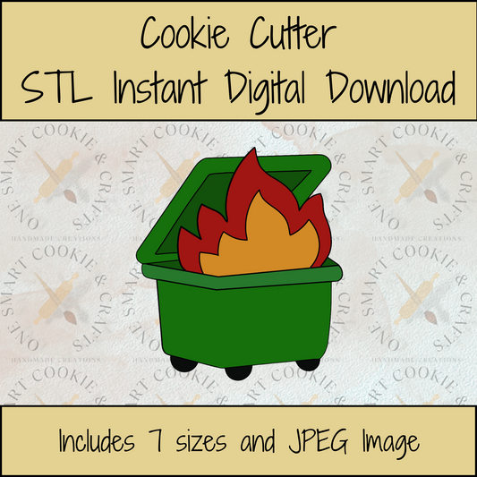 Dumpster Fire Cookie Cutter STL File