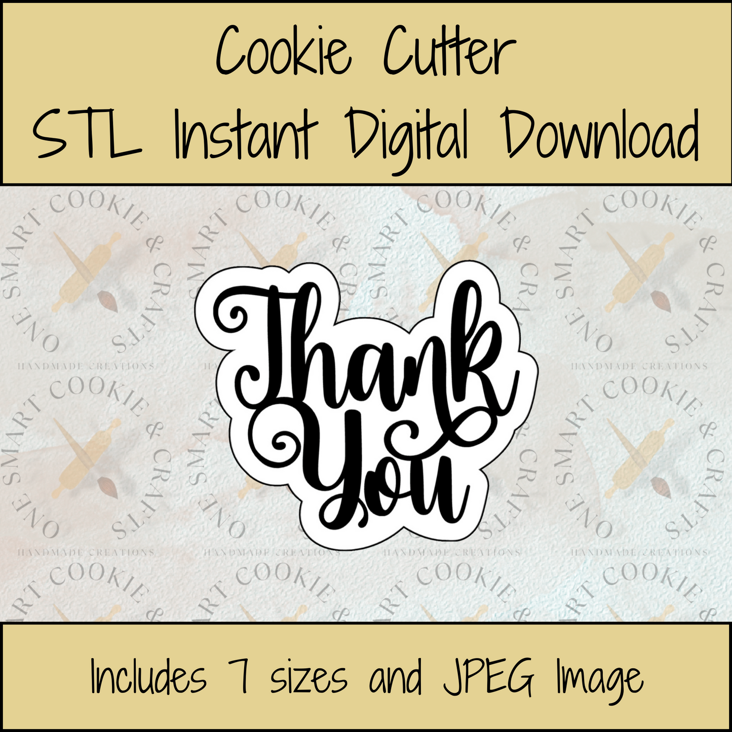 Thank You Plaque Cookie Cutter STL File