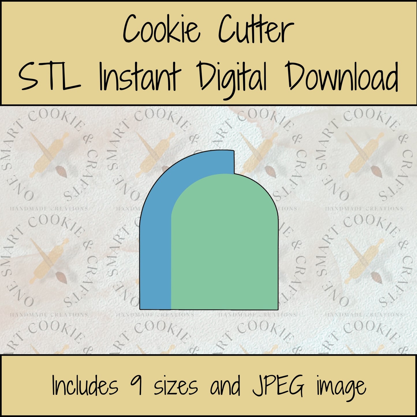 Double Arch Plaque Cookie Cutter STL File