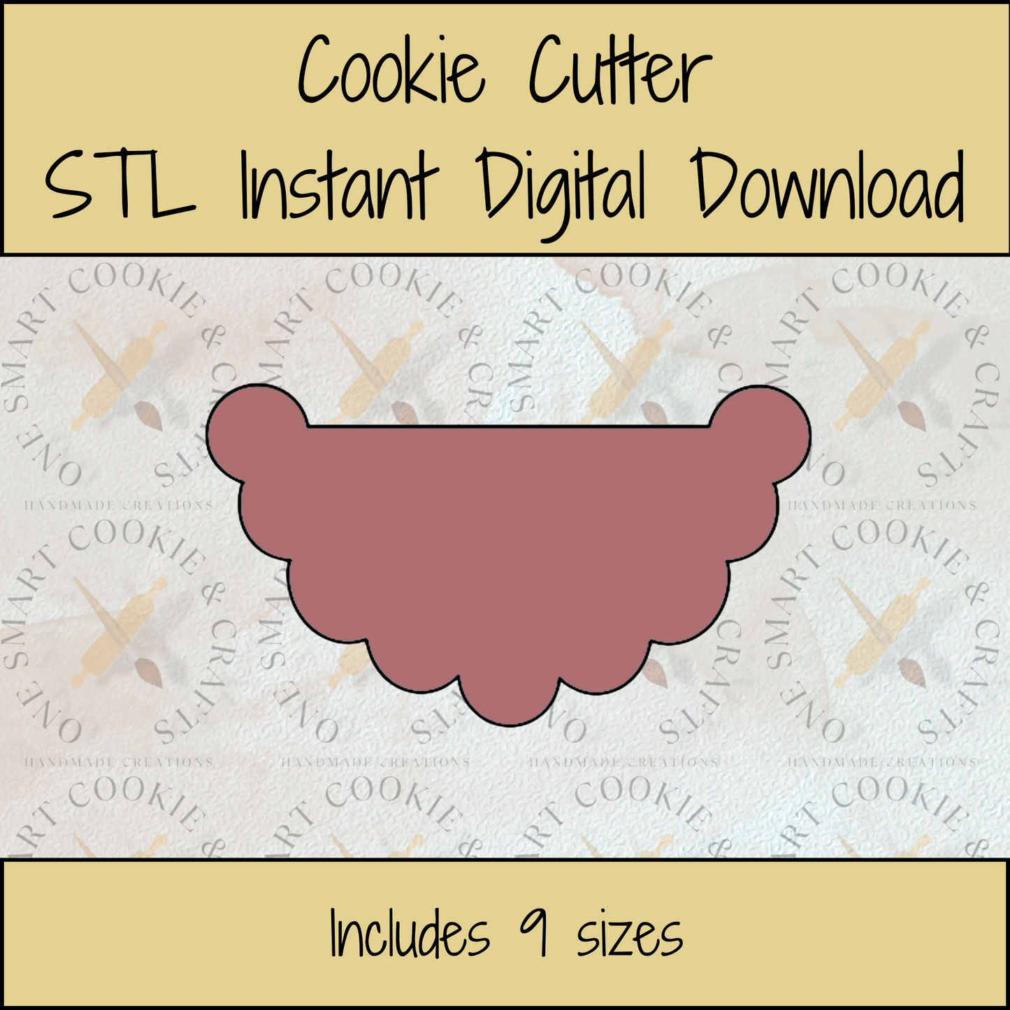 Cloud Banner Cookie Cutter STL File