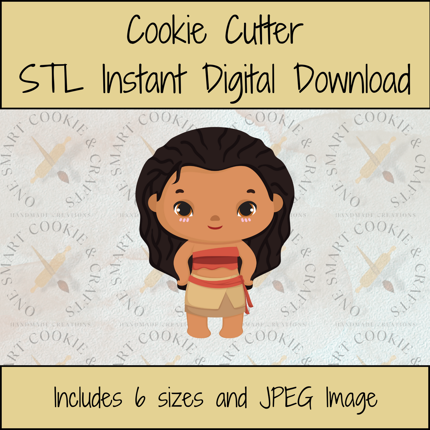 Hawaiian Princess Cookie Cutter STL File