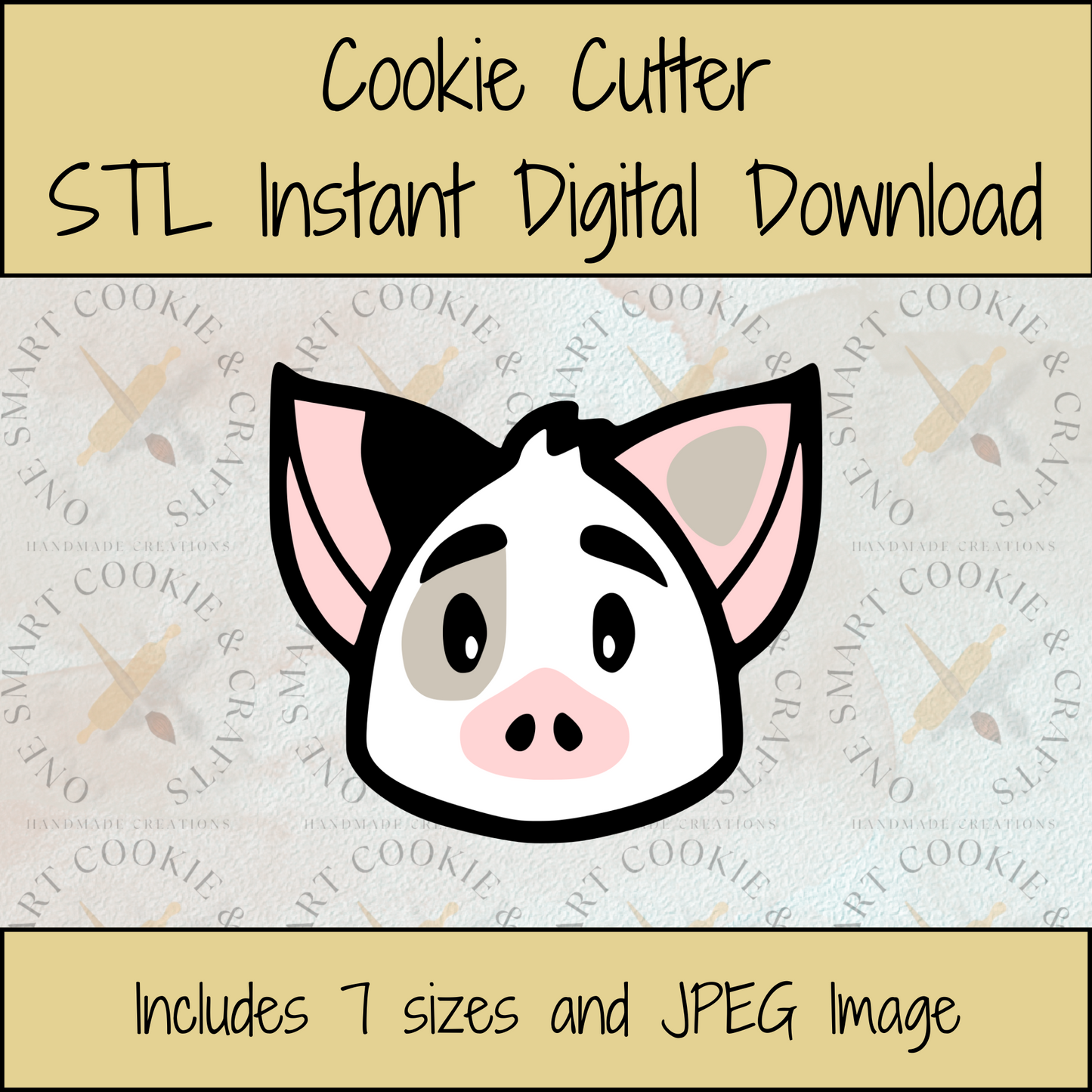 Hawaiian Pig Cookie Cutter STL File