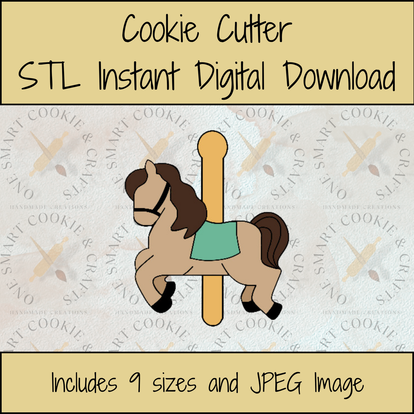 Carousal Horse Cookie Cutter STL File