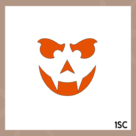 Plantilla de galleta con cara de calabaza