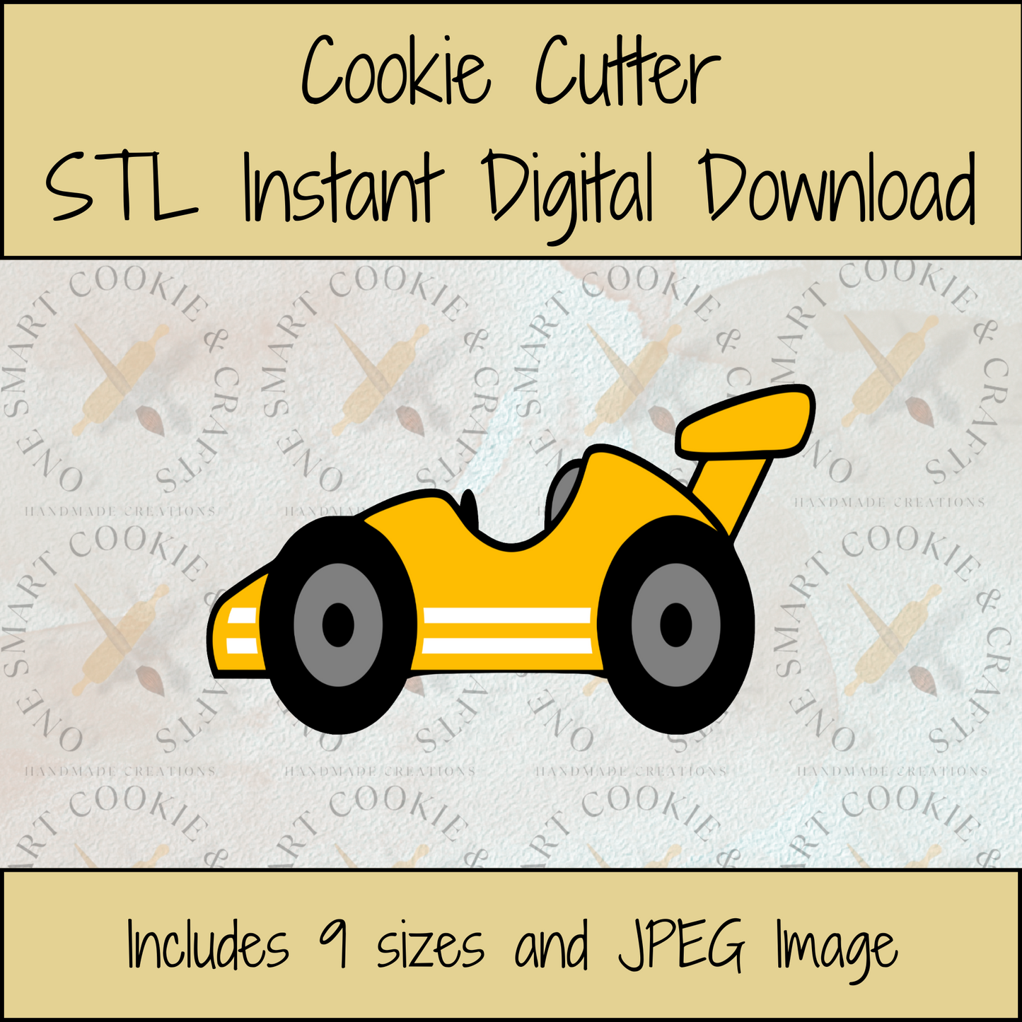 Race Car Cookie Cutter STL File