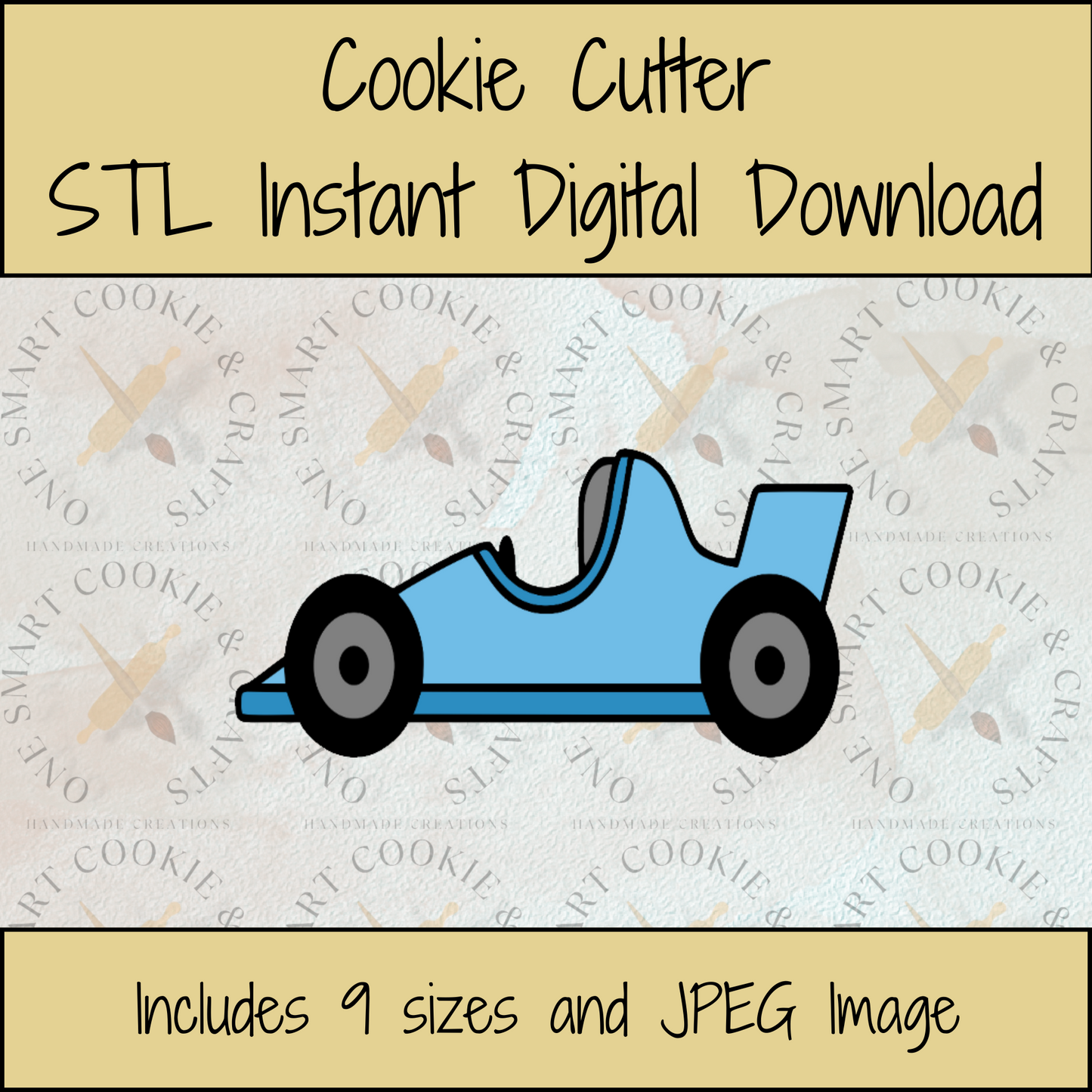 Race Car Cookie Cutter STL File