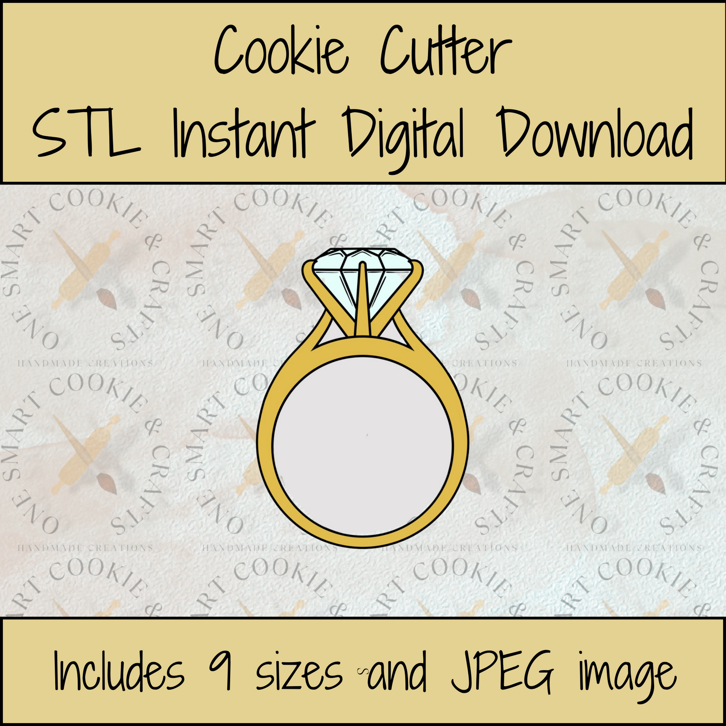 Wedding Ring Cookie Cutter STL File