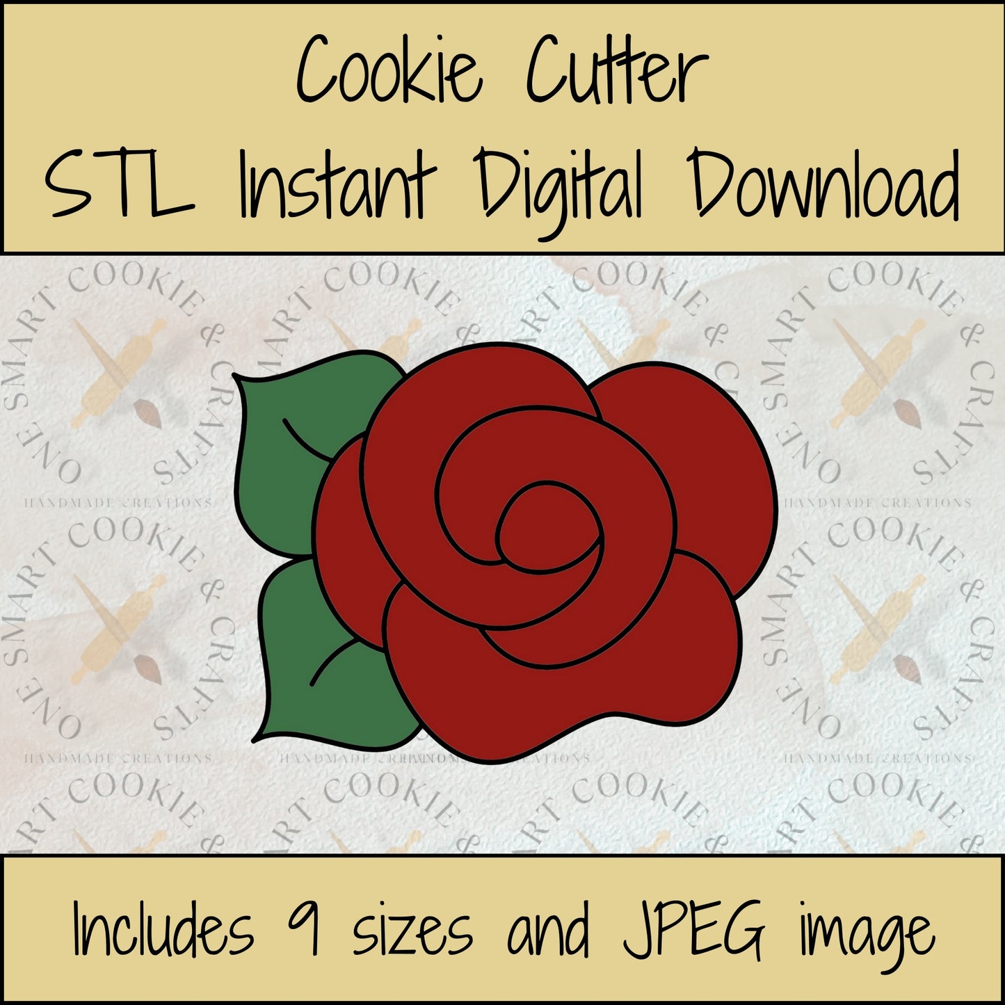 Rose Cookie Cutter STL File