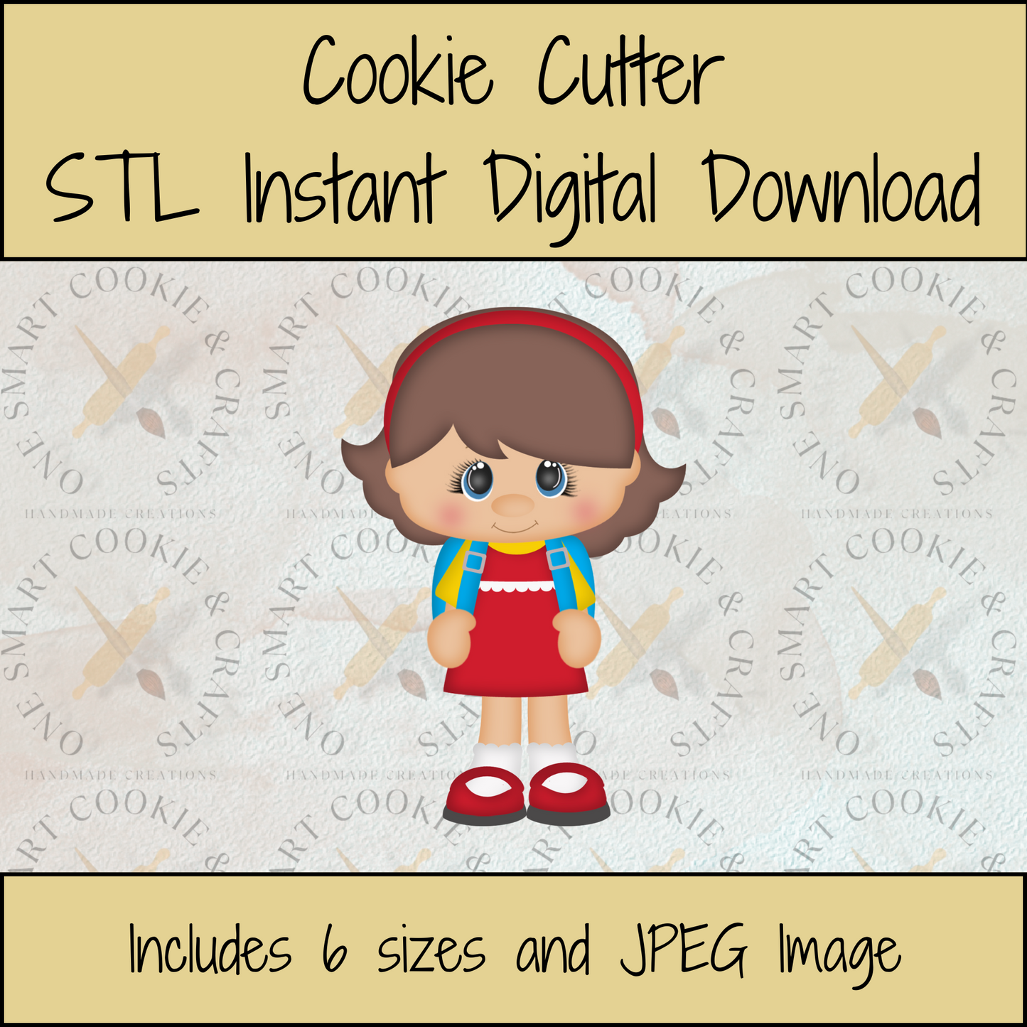 School Girl Cookie Cutter STL File