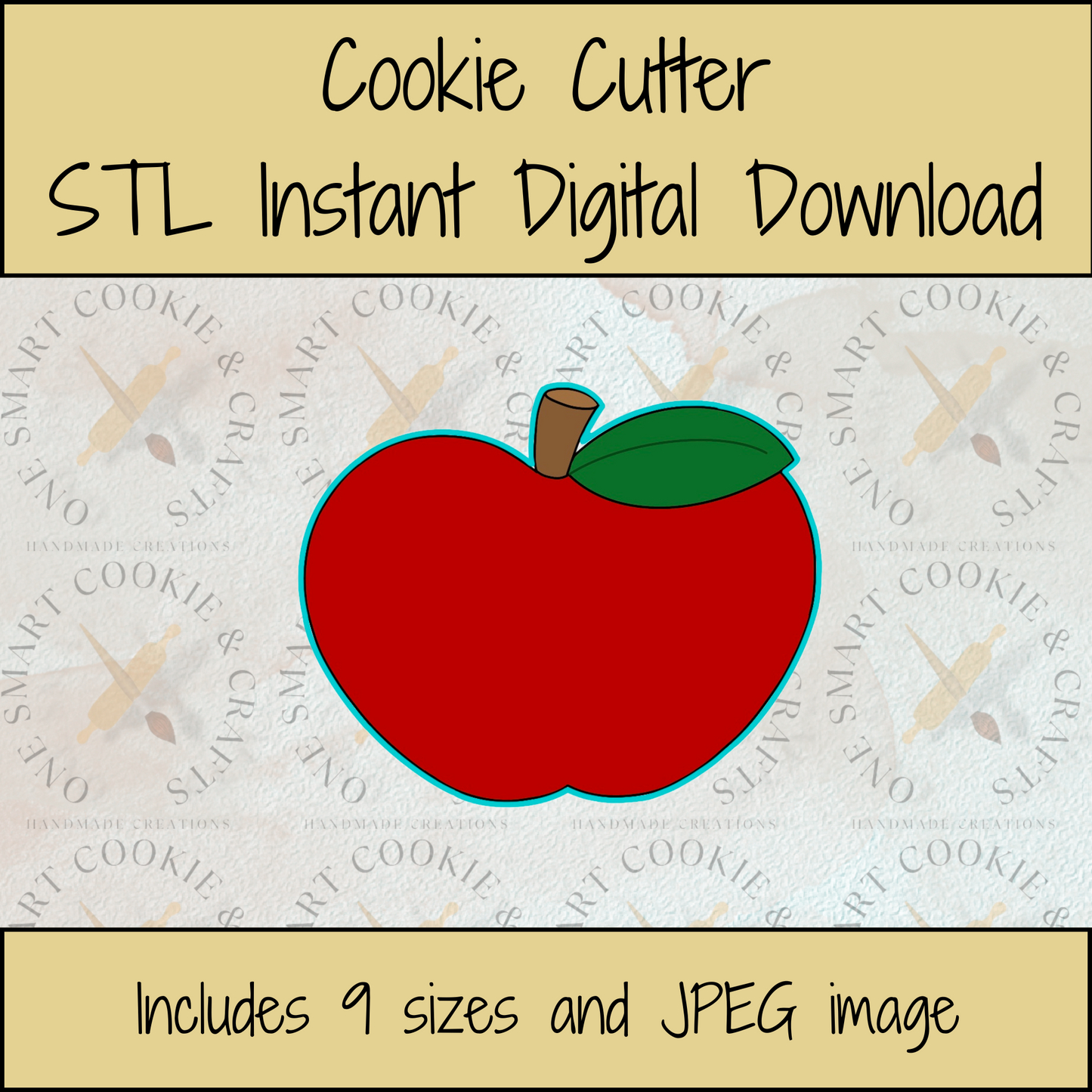 Apple Cookie Cutter STL File