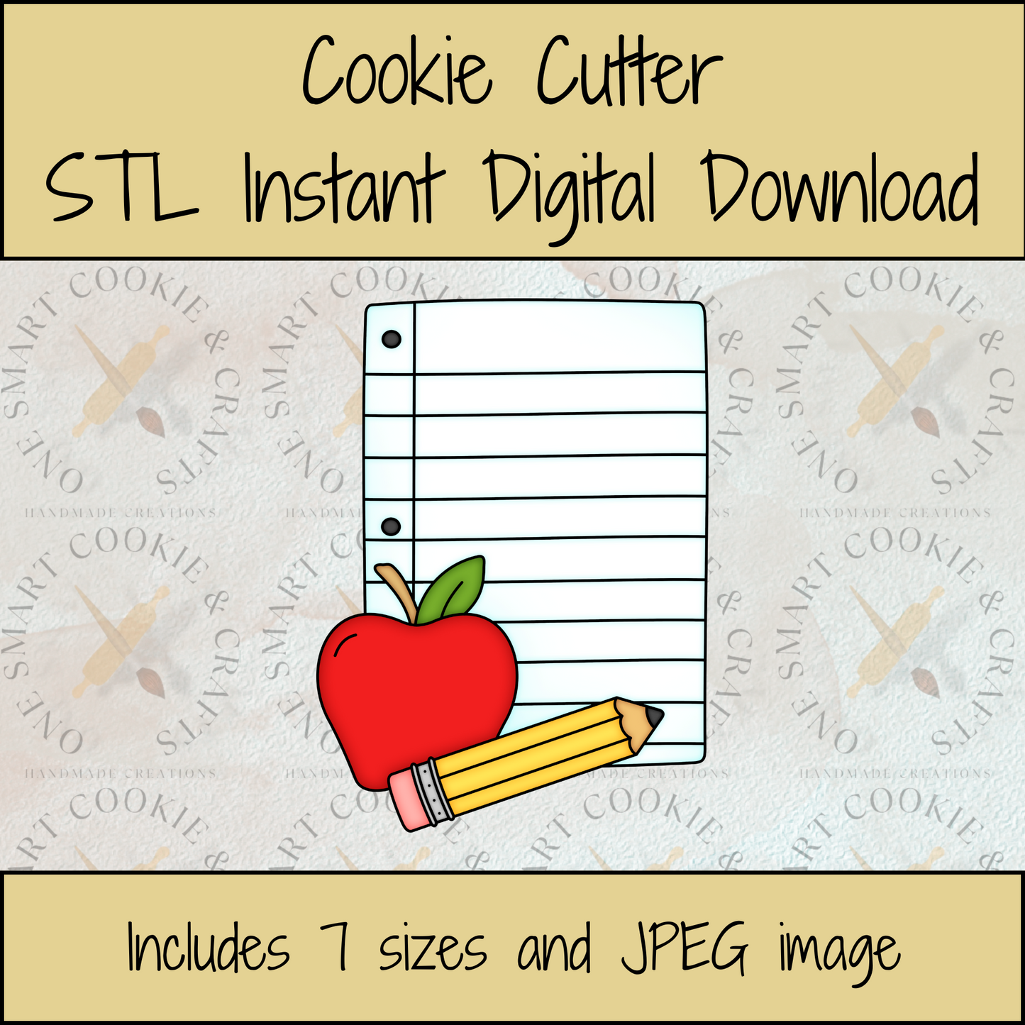 Teacher's Note Cookie Cutter STL File