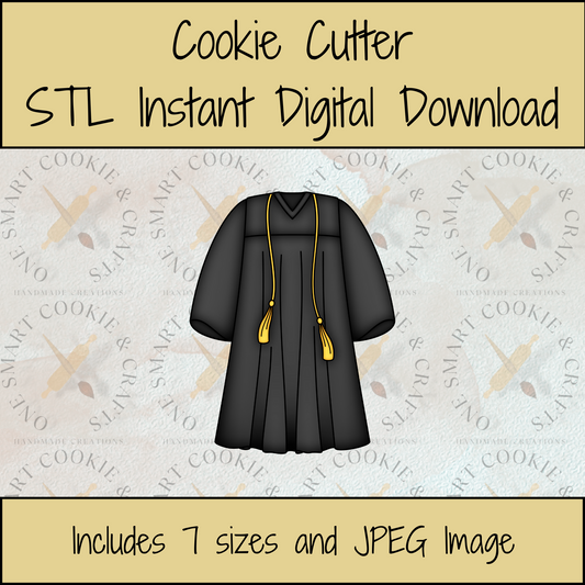 Graduation Gown Cookie Cutter STL File