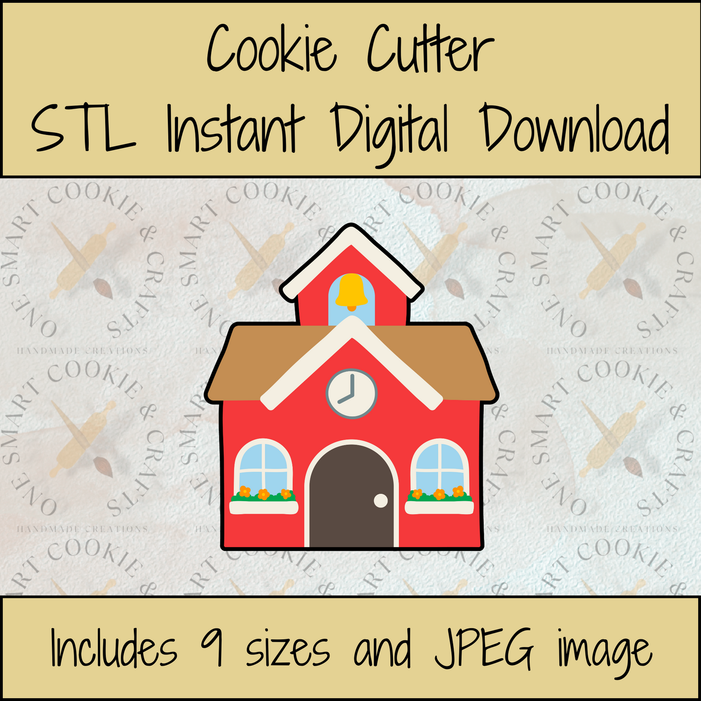 School House Cookie Cutter STL File