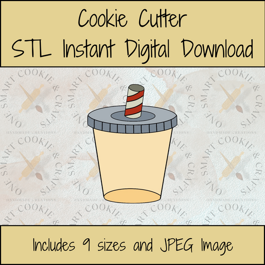 Drink with Straw Cookie Cutter STL File