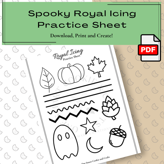 Spooky Royal Icing Practice Sheet
