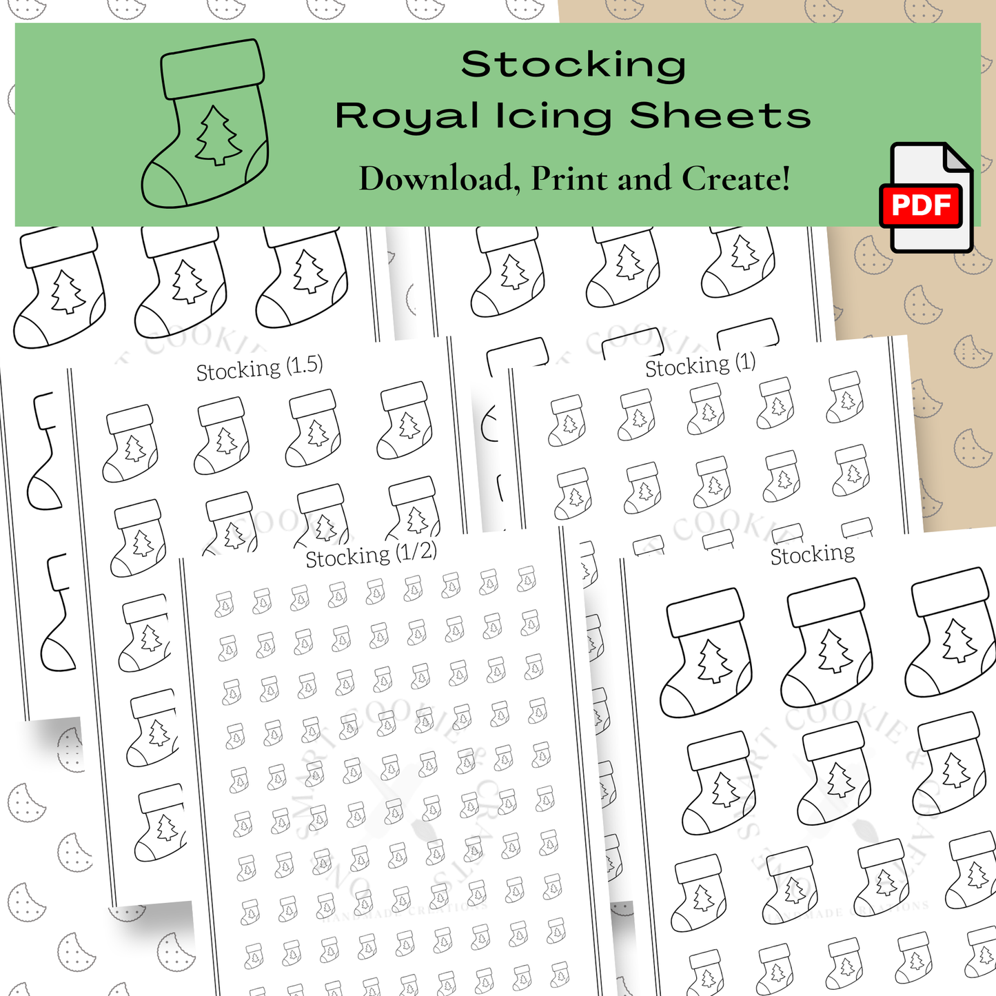 Stocking Royal Icing Transfer Sheet