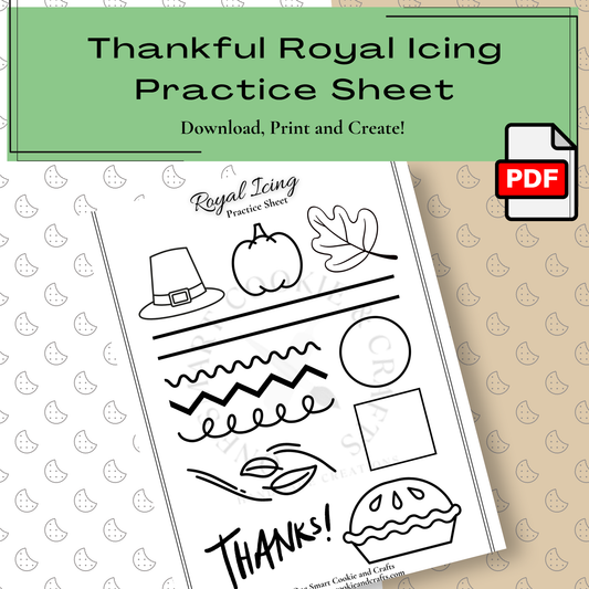 Thankful Royal Icing Practice Sheet