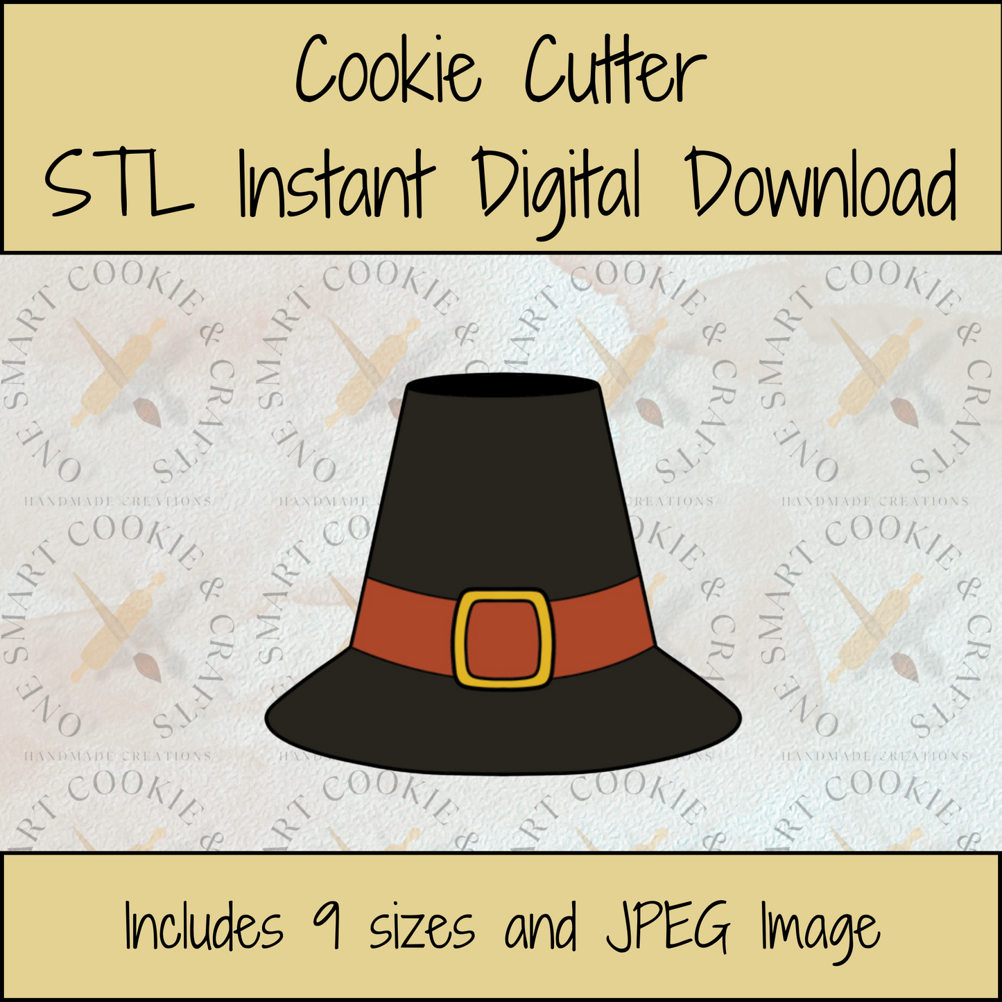 Pilgrim Hat Cookie Cutter STL File