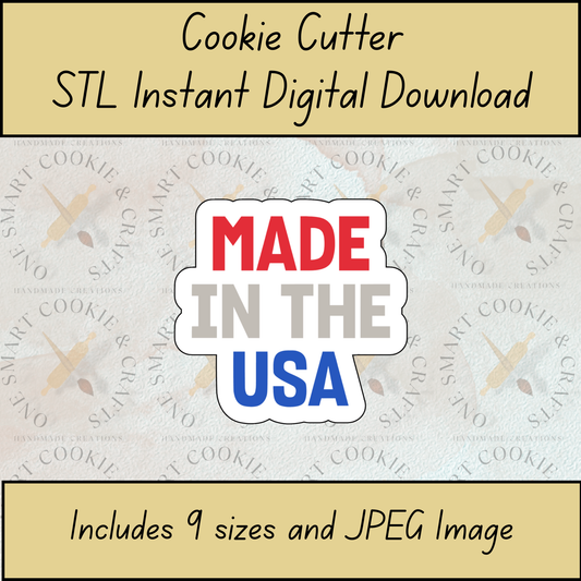 Made In The USA Cookie Cutter STL File