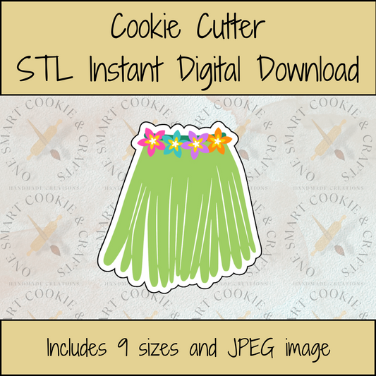 Grass Skirt Cookie Cutter STL File