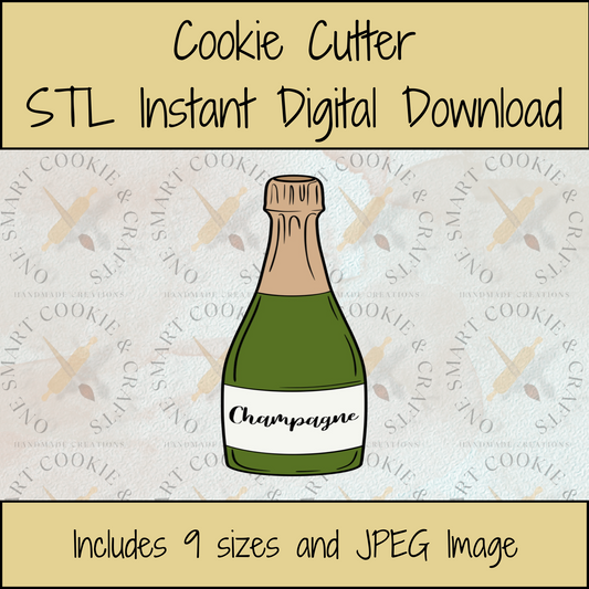 Champagne Cookie Cutter STL File