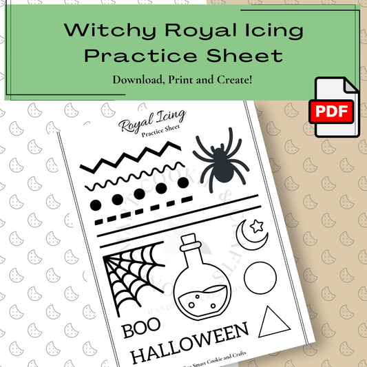 Witchy Royal Icing Practice Sheet