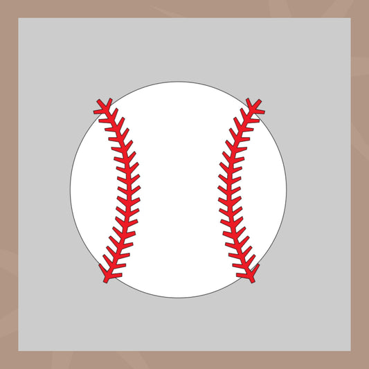 Baseball Stitches Cookie Stencil