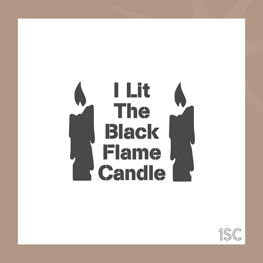 Black Flame Candle Cookie Stencil